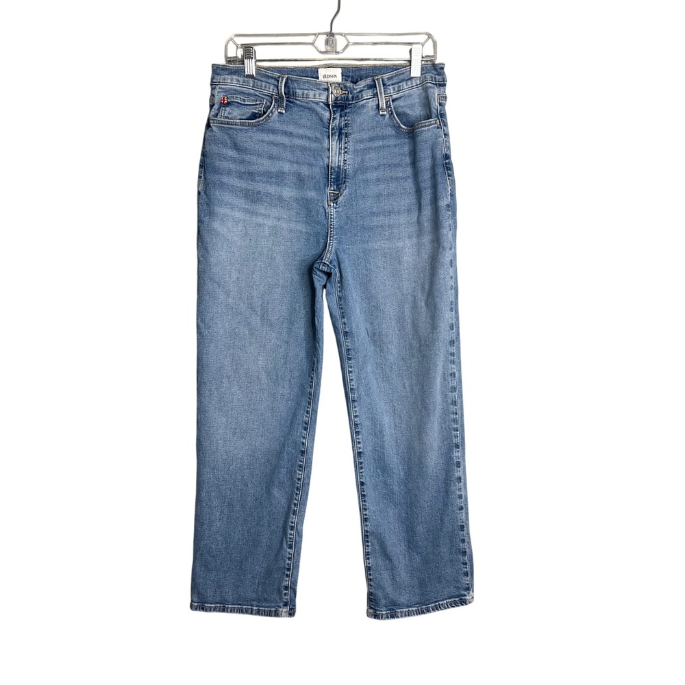 Hudson Noa High Rise Straight Leg AnkleCrop Jeans Size 31 Light Faded Wash